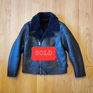NWOT - Coach Shearling/Leather Double Rider Biker Jacket
